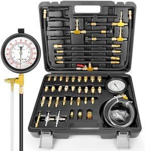 Uprimu Pro Fuel Injection Pressure Tester Kit Gauge 0-140 PSI with 9.49,7.89,6.30 Fuel Line Fittings