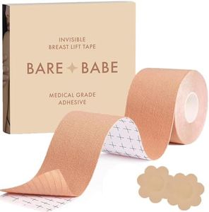 Bare Babe Boob Tape, Boobtape for Breast Lift | Includes Nipple Covers | Body Tape for Push up & Shape (Honey, Regular 2in)