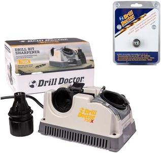 Drill Doctor Adjustable Drill Bit Sharpener Bundle with Coarse Diamond Grinding Wheel for High-Speed Steel Masonry Carbide Cobalt Tin Coated Bits Portable Power Tool Accessory