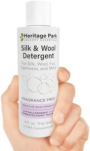 Heritage Park Silk & Wool Detergent - Fragrance Free, Hypoallergenic & Dermatologist Tested - Safe for Natural Fabrics - Gentle & Effective, pH Neutral, Enzyme Free, 3X Concentrated Formula - 4 Fl oz