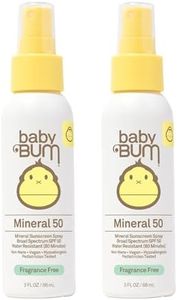 Sun Bum Baby Bum SPF 50 Sunscreen Spray | Mineral Uva/Uvb Face & Body Protection for Sensitive Skin | Fragrance Free | Travel Size | 3 fl oz | 2 Pack