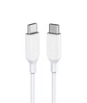 Anker Type C to Type C 3ft White PD Cable, Super Fast Charging (50% Charge in 30 mins), Data Sync Compatibility & Power Delivery (PD) for iPhone 15, Samsung, OnePlus & others