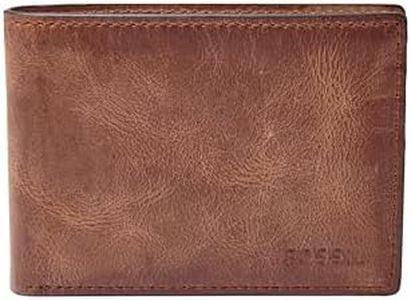 Fossil Men's Leather Slim Minimalist Bifold Front Pocket Wallet for Men, Derrick Brown