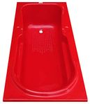 MADONNA Rex Rectangular Acrylic 5.5 feet Fixed Bath Tub - Red