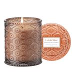 LA JOLIE MUSE Hearth & Velvet Flames Scented Candles, Fireside Candle, Holiday Candles for Home Scented, Warm Firewood Candles Gifts for Women, Natural Soy Wax Candle, 6 oz 40 Hours Burn