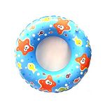 DRAUSS Fish Print Inflatable Swim Ring Blow up Floating Raft Tube for Swimming Pool Beach for Age 3-10 Years (61 cm, Printed May Change) Blue