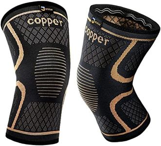 JIUFENTIAN Copper Knee Braces for Men and Women (2 pack) -Knee Supports Copper Compression Knee Sleeve for Knee Pain, Arthritis, Running,Sports and Recovery Support (Medium)