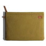 DailyObjects Solid Olive Green Skipper Sleeve for MacBook 13 Inch | Stylish Durable Poly Cotton Canvas Material for Laptops & iPads | Zip Closure & Soft Cotton Inner Lining with Printed Slip Pockets