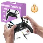 Ruibopad Ymir Wireless Luna Controller,PC Bluetooth Gamepads für Fire TV Stick Gaming Gamepad Kein Drift ALPS Joystick mit Handy iPad Tablet Tesla Game Controler mit 1200mAh Akku Turbo Paddles Weiß