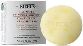 Kiehl's Calendula Concentrated Facial Cleansing Bar, Calming & Soothing Soap Cleanser for Normal to Oily Skin, Visibly Reduces Redness, Travel-Friendly, Biodegradable Skincare - 3.5 oz