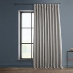 HPD Half Price Drapes Faux Linen Textured Room Darkening Curtains for Bedroom 120 Inches Long (1 Panel), 100W X 120L Extra Wide Curtains for Living Room Home Decor, Clay