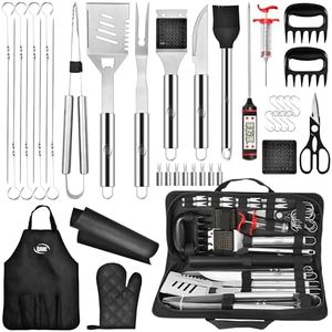 Kaluns BBQ Accessories, Complete Grill Set Grilling Gifts for Men Dad, 40 Pcs Premium Heavy Duty Stainless Steel Barbecue Grill Accessories for Outdoor Grill for Men Dad