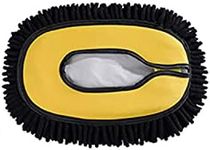 Curved Bar Car Washing Mop Brush, Mop Cleaning Tool with 15° Curved Long Handle, Chenille Microfiber Car Wash Brush For Car Wash, Glass Cleaning, Mopping (Replacement Mop Head)