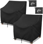 Kipiea 600D Patio Chair Covers Waterproof Winter 2 Pack - Heavy Duty Lawn Outdoor Furniture Chair Covers with Anti UV and No Tears, No Fading (30"W x 37"D x 31"H）