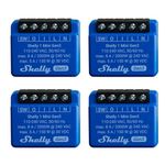 Shelly 1 Mini Gen 3 | Pack of 4 | WiFi & Bluetooth Smart Switch Relay 1 Channel 8A | Home Automation | Compatible with Alexa and Google Home | iOS Android App | No Hub Required | Dry Contacts