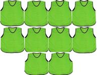 Pack of 10 Football Bibs for Kids - Junior Sizes | Training Sports Bibs Junior | Ideal Football, Netball, Rugby, Hockey & Cricket Vest | Sports Bibs for Kids | Perfect Football Training Bibs Junior