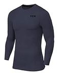 TCA Mens & Boys Pro Performance Compression Shirt Long Sleeve Top Compression Tops for Men Base Layers Men - Graphite, XXL