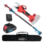 Jovant 2-IN-1 cordless electric scissors, Electric Pruning Shears with Pole, 20V Pole Pruners 4.0Ah Battery Powered Pole Branch Cutter, 1.2" Electric Pruning Shears, 15ft Reach Pole Gardening Shears