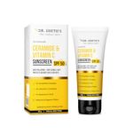 Dr. Sheth's Ceramide & Vitamin C Sunscreen | SPF 50+ Pa+++ | In-Vivo Tested | For Bright Skin & Healthy Glow | Non-Greasy, Quick-Absorbing, No White Cast | UVA/B & Bluelight Protection | For Men & Women | For All Skin Type | 30 g