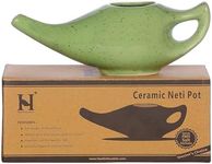 HealthGoodsAU - Freckle Pattern Green Ceramic Neti Pot for Nasal Cleansing, 225 Ml Capacity, Dishwasher Safe