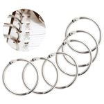 KUUQA 15 Pack 1.8 Inch Diameter Book Loose Leaf Binder Rings Key Keychain Rings, Silver