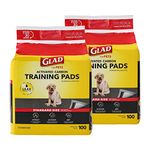 Glad for Pets Black Charcoal Puppy Pads, 100 Count -2 Pack | Puppy Potty Training Pads That Absorb & NEUTRALIZE Urine Instantly | New & Improved Quality Puppy Pee Pads