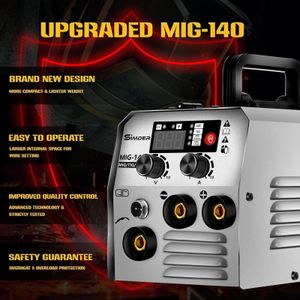 SSIMDER 140 Amp MIG Welder – Portable Gasless Welding Machine