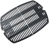 Direct Store DC141 7645 Cast Iron Cooking Grates for Weber Q200, Q220, Q2000, Q2400 Series Gas Grills, for Weber 396000, 396001 Grill Part Grill Grates Replacement for Weber 7645 65811 69935, Set of 2