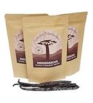 6 Perfect Madagascan Bourbon Vanilla pods for Baking Grade A- Certified Organic