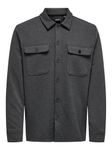 ONLY & SONS Men's Onsnewkodyl Overshirt Sweat Noos Long Sleeve Shirt, Dark Grey Blend, M