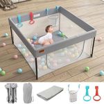 EAQ Baby Playpen Foldable, Installation-Free Large Play Yard with cotton mat, Playpen for Babies and Toddlers, Play Pens for Babies and Toddlers with Gate, Indoor & Outdoor Portable Play Pen