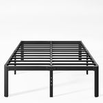 Nordicbed 16 Inch High Platform Queen Bed Frame No Box Spring Needed, Metal Bed Frame Queen Size, Noise Free, Easy Assembly, Heavy Duty, Black