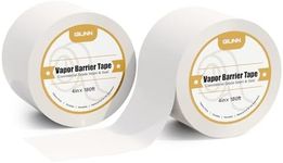 Giunn Vapor Barrier Tape 2 Rolls, 4" Wide x 180' Long Moisture Barrier Tape, 9 mil White polyethylene Tape, Moisture Sealing and Seams for Crawl Spaces, Vapor barriers, Marine, Insulation