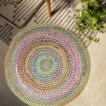 Craft Trade Round Jute Rug, Hand Wovem, Multicolor Braided 120X120 CM Area Rug for Home Decorative 100% Boho Durable Large Area Rug Carpet-Rugs for Living Room, Kitchen, Bedroom