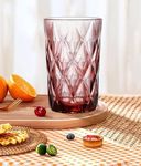 MARTVIA 400 ML Water Glass Tumbler Highball Glasses Clear Iced Tea and Glasses for Drinking Cocktail, Juice, Milkshake, Coke, Soda, Dishwasher Safe Pack of 6 (Hobnail Glass 400 ML)