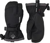Hestra Gauntlet CZone Junior Glove - Waterproof, Insulated 3-Finger Snow Glove for Winter, Skiing, Playing in The Snow for Kids and Youth - Black/Graphite - 3