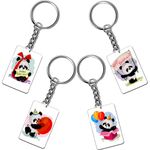 Getexciting Cute Panda Print Wooden Keychain For Birthday Anniversary Sister Friends Mom Girlfriend Wife 5.7x4.4 (Set of 4 Keychains) (Birthday Panda)