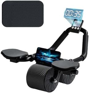 Ab Roller Wheel, Roulette Abdominaux, Rouleau Abdominal à Rebond Automatique, AB Roller pour Abdominaux, Roue D'Exercice Ab Roller avec Minuterie, Roue Abdominale avec Tapis d'entraînement