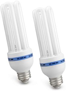 SZRKRLA 2Pack CFL Compact Fluorescent Light Bulb, 4U 65W E39 Mogul Base Bulb, Incandescent 300W Equivalent, for Backyard Garage Outdoor Light, Quad Tube Daylight Bulb