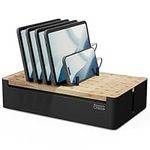 Prosumer's Choice Bamboo Charging Station - Wood Dock Organizer for Apple & Android Phones, Tablets, iPads - Cables Not Included