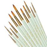 Paint Brushes 12 Pieces Set,Professional Paint Brush Round Pointed Tip Nylon Hair Artist Acrylic Brush for Acrylic Watercolor Oil Painting Body Paint (Mint green)