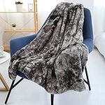 Faux Fur Throw Blanket ，Luxury Soft