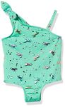 Pink Platinum Girls Baby Unicorn Rainbow Print Swimsuit, Soft Seafoam, 12M