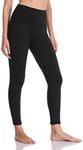 YUNOGA Women's Soft High Waisted Yoga Pants Tummy Control Ankle Length Leggings - Black - Medium