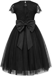 GRACE KARIN Flower Girl Dress Lace Tulle Princess Gown Kids Black Size 12