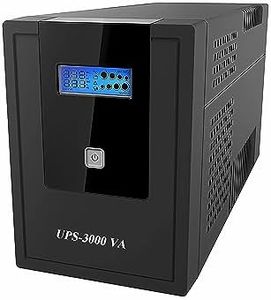 RVT SECURITY - Gruppo Di Continuità Per Casa, UPS 3000VA, joy-U3000VA, Apc Ups, Line Interactive Gruppo di Continuità, LCD 4 prese Sciuco, Display Grande E Luminoso, 39 x 15 x 20 cm, 15KG