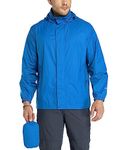 33,000ft Packable Rain Jacket Men's Lightweight Waterproof Rain Shell Jacket Raincoat with Hood for Golf Cycling Windbreaker