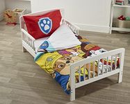 Kinder Valley Paw Patrol Solid Pine 7 piece Toddler bed Bundle with Sydney Toddler bed, Thick mattress, Soft Pillow, Duvet & Reversible Bedding Set