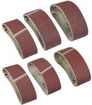 KAHEIGN 30Pcs Cloth/Fabric Sanding Belt, 75 x 533mm Sanding Belt 40/60 /80/120 /180/240 Grits Aluminum Oxide File Belts for Bosch Belt Sanders etc