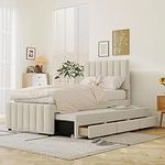 Twin Size Upholstered Captain Bed w